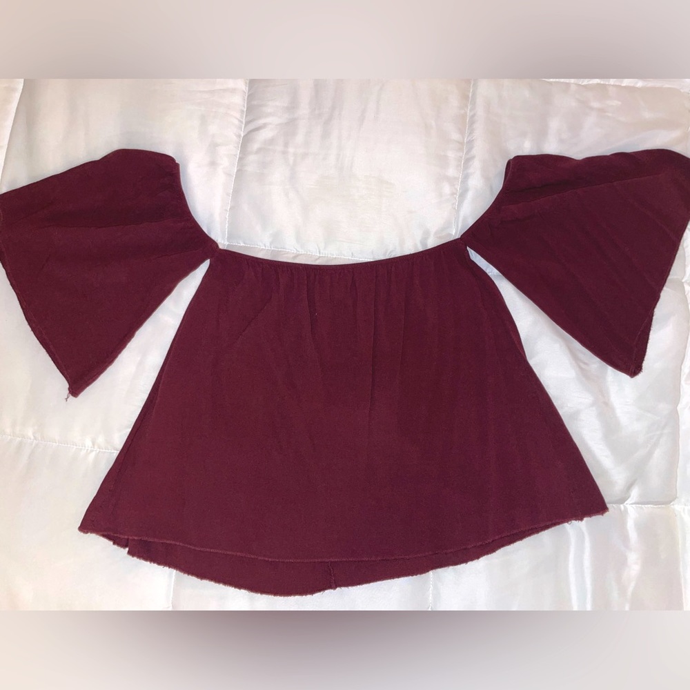 Purple/Plum One Size Fits All Off the Shoulder Strapless Blouse, Top, Shirt